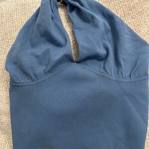 Zara Blue Halter Crop Top